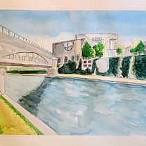 Mein Kursprojekt: Architektonische Darstellung mit Aquarell. Un projet de Illustration traditionnelle, Esquisse , Dessin, Aquarelle, Illustration architecturale , et Carnet de croquis de Marleen Utech - 16.05.2022