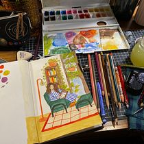 My project for course: Exploratory Sketchbook: Find Your Drawing Style. Un proyecto de Ilustración tradicional, Bocetado, Creatividad, Dibujo, Pintura a la acuarela, Sketchbook y Pintura gouache de dgarzag89 - 16.05.2022