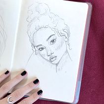 Meu projeto do curso: Caderno de retratos: explore o rosto humano. Sketching, Drawing, Portrait Drawing, Artistic Drawing, and Sketchbook project by Isabelle Ricci - 05.16.2022