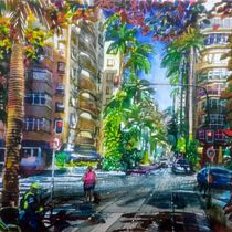 Rio de Janeiro: esquina das ruas Paissandu com Senador Vergueiro. Sketching, Drawing, Watercolor Painting, Architectural Illustration, Sketchbook & Ink Illustration project by acm_2001 - 05.17.2022