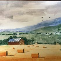 My project for course: Watercolor Landscapes: Experimental Tools and Techniques. Projekt z dziedziny  Sztuki piękne,  Malarstwo i Malowanie akwarelą użytkownika childscheryl - 17.05.2022