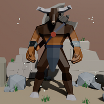 Mi proyecto del curso:  Minotauro-Low Poly Ein Projekt aus dem Bereich 3D, 3-D-Modellierung, Videospiele, Design von 3-D-Figuren und Design für Videospiele von Maria Sol Fredes - 16.05.2022