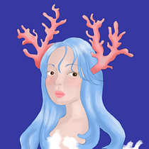 Deep-Sea Coral Girl. Traditional illustration, Drawing, Digital Illustration, Portrait Drawing, Digital Drawing, and Digital Painting project by Ayu Ardha - 05.17.2021