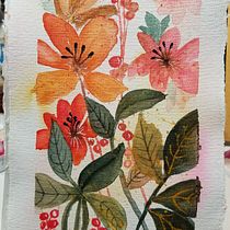 My project for course: Artistic Floral Watercolor: Connect with Nature. Traditional illustration, Painting, Watercolor Painting, and Botanical Illustration project by Marie Paulsen - 05.15.2022