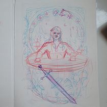 Meu projeto do curso: The Witcher_ Ilustração com marcadores. Un projet de Illustration traditionnelle, Peinture, B, e dessinée , et Théorie des couleurs de Lune - 18.05.2022