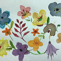 My project for course: Vibrant Floral Patterns with Watercolors. Traditional illustration, Pattern Design, Watercolor Painting, Botanical Illustration, and Design project by Keiko Kato - 05.17.2022