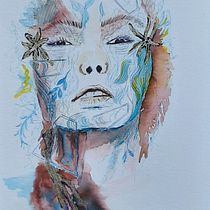 My project for course: Experimental Portraiture with Ink, Tea and Alcohol. Artes plásticas, Pintura, Desenho e Ilustração com tinta projeto de Janice Casault - 19.05.2022