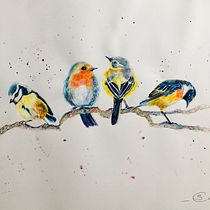 My project for course: Artistic Watercolor Techniques for Illustrating Birds. Traditional illustration, Watercolor Painting, Realistic Drawing, and Naturalistic Illustration project by sally.jc - 05.19.2022