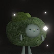Cute Moss Monster :). Een project van Traditionele illustratie, Ontwerp van personages, Digitale illustratie,  3D-modellering y Manga van rmantoanello - 03.02.2022