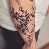 My project for course: Blackwork Tattoo Techniques with Fine Lines. Tattoo Design project by bartosz.augustyniak2 - 05.21.2022