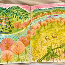 My project for course: Pictorial Sketchbook with Gouache. Ilustração tradicional, Esboçado, Desenho, Ilustração arquitetônica, Sketchbook, e Pintura guache projeto de Marcy Miranda Janes - 22.05.2022