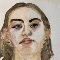 Mi proyecto del curso: Retrato en acuarela a partir de una fotografía. Traditional illustration, Watercolor Painting, and Portrait Drawing project by Astrid Contreras - 05.23.2022