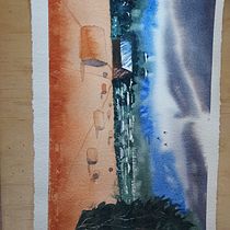 My project for course: Watercolor Landscapes: Experimental Tools and Techniques. Projekt z dziedziny Malowanie akwarelą,  Sztuki piękne i  Malarstwo użytkownika Toni Stolcs - 09.09.2023