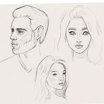 My project for course: Portrait Sketchbooking: Explore the Human Face. Sketching, Drawing, Portrait Drawing, Artistic Drawing, and Sketchbook project by lenira_gorbunova - 05.24.2022