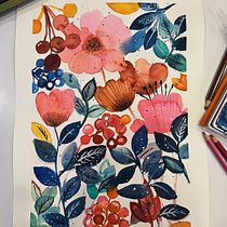 My project for course: Artistic Floral Watercolor: Connect with Nature. Ilustração tradicional, Pintura, Pintura em aquarela e Ilustração botânica projeto de Kanza Munir - 23.05.2022