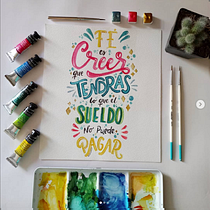 Mi proyecto final @angiecondoblege: Lettering en acuarela a todo color. Un proyecto de Lettering, Pintura a la acuarela, H y lettering de Anggie Vargas Amado - 22.05.2022
