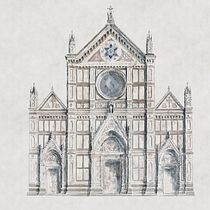 Santa Croce. Sketching, Drawing, Watercolor Painting, Architectural Illustration, Sketchbook & Ink Illustration project by Uranium Sorcerer - 05.23.2022