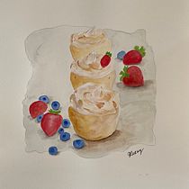 Mon projet du cours :  Illustration culinaire savoureuse à l'aquarelle. Projekt z dziedziny Trad, c, jna ilustracja,  Sztuki piękne,  Malarstwo i Malowanie akwarelą użytkownika Karine - 25.05.2022