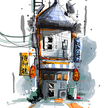 Fist ever expressive piece, Im a little embarrassed but I at least I've got only got 999 sketches left until im any good! . Un proyecto de Bocetado, Dibujo, Ilustración arquitectónica, Sketchbook e Ilustración con tinta de ajpayne - 25.05.2022
