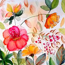 "Sembrando jardines". Mi proyecto del curso: Acuarela floral: conecta con la naturaleza. Traditional illustration, Painting, Watercolor Painting, and Botanical Illustration project by Loli Crespo - 05.25.2022