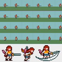 Mi proyecto del curso: Animación de personajes en pixel art para videojuegos. Character Animation, Video Games, Pixel Art, and Game Development project by mariotarogg12 - 05.25.2022