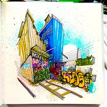 Mi proyecto del curso: Dibujo arquitectónico expresivo con marcadores de colores. Een project van  Schetsen,  Tekening,  Architecturale illustratie, Sketchbook y  Illustratie met inkt van Viridiana Benitez Mendoza - 24.05.2022