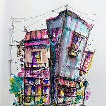 My project for course: Expressive Architectural Sketching with Colored Markers. Een project van  Schetsen,  Tekening,  Architecturale illustratie, Sketchbook y  Illustratie met inkt van Jodie Cooper - 27.05.2022