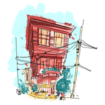 My project for course: Expressive Architectural Sketching with Colored Markers. Een project van  Schetsen,  Tekening,  Architecturale illustratie, Sketchbook y  Illustratie met inkt van mailsanchalighosh - 27.05.2022