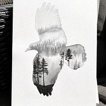 Mein Kursprojekt: Naturinspirierte Aquarellmalerei mit Double Exposure. Een project van Traditionele illustratie, Aquarelschilderen, Realistische tekening y Naturalistische illustratie van Anne - 27.05.2022