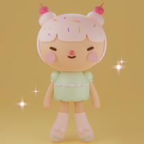 My project for course: Kawaii Character Creation in 3D with Blender . Een project van Traditionele illustratie, Ontwerp van personages, Digitale illustratie,  3D-modellering y Manga van hagiwara - 25.05.2022