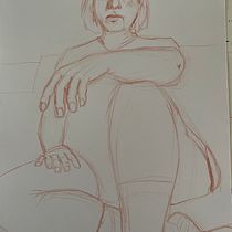 Mein Kursprojekt: Selbstporträt Ein Projekt aus dem Bereich Bildende Künste, Bleistiftzeichnung, Zeichnung, Porträtzeichnung, Realistische Zeichnung, Anatomische Zeichnung und Gouachemalerei von Andrea Gunkler - 28.05.2022