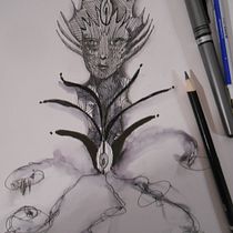 Mon projet du cours : Dessin de personnages fantastiques dans un carnet de croquis. Traditional illustration, Creativit, Drawing, and Sketchbook project by patricia LACANNE - 05.28.2022