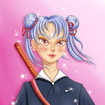 My project for course: Female Character Portraits in Procreate. Projekt z dziedziny Trad, c, jna ilustracja, Ilustracja c, frowa, R, sunek c i frow użytkownika Camila Huebra - 28.05.2022
