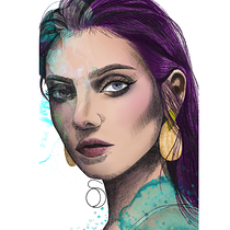 Mi proyecto del curso: Retrato ilustrado con Procreate. Ilustração tradicional, Ilustração vetorial, Ilustração digital, e Desenho de retrato projeto de Marya Zamora - 26.05.2022