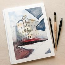 Mein Kursprojekt: Architektonische Zeichnung mit Aquarell und Tinte. Sketching, Drawing, Watercolor Painting, Architectural Illustration, Sketchbook & Ink Illustration project by Franziska - 05.28.2022