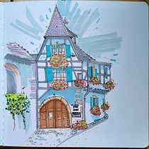 My project for course: Expressive Architectural Sketching with Colored Markers. Een project van  Schetsen,  Tekening,  Architecturale illustratie, Sketchbook y  Illustratie met inkt van Marion Wever - 30.05.2022