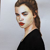 Mein Kursprojekt: Aquarellporträt mit fotografischem Vorbild. Traditional illustration, Watercolor Painting, and Portrait Drawing project by Nancy - 05.30.2022