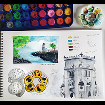Mi proyecto del curso: Cuaderno de viaje en acuarela. Traditional illustration, Watercolor Painting, Architectural Illustration, and Sketchbook project by Marta Quintana Portales - 05.30.2022