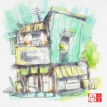 My project for course: Expressive Architectural Sketching with Colored Markers. Een project van  Schetsen,  Tekening,  Architecturale illustratie, Sketchbook,  Illustratie met inkt, Traditionele illustratie y Digitale illustratie van ulin nuha - 30.05.2022