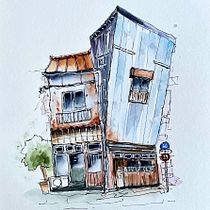 My project for course: Expressive Architectural Sketching with Colored Markers. Een project van  Schetsen,  Tekening,  Architecturale illustratie, Sketchbook y  Illustratie met inkt van francoise.djokovic - 31.05.2022