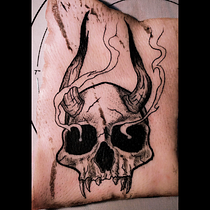 Hell Skull . Tattoo Design project by João Brandão - 05.24.2022
