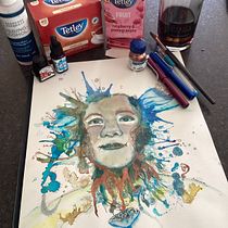 My project for course: Experimental Portraiture with Ink, Tea and Alcohol. Artes plásticas, Pintura, Desenho e Ilustração com tinta projeto de Johanna Daniels - 01.06.2022