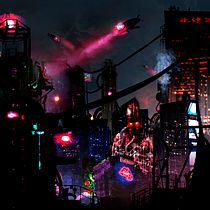 Mi primer concept de una ciudad cyberpunk. Projekt z dziedziny Trad, c, jna ilustracja, Retuszowanie fotografii, Ilustracja c, frowa, Gr, komputerowe i Concept art użytkownika nexodar - 01.06.2022
