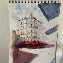 Mein Kursprojekt: Architektonische Zeichnung mit Aquarell und Tinte. Sketching, Drawing, Watercolor Painting, Architectural Illustration, Sketchbook & Ink Illustration project by Martina Trost - 06.02.2022