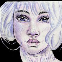 My project for course: Chiaroscuro Creative Portrait with Pencils. Un projet de Illustration traditionnelle, Dessin au cra, on, Dessin de portrait, Dessin artistique, Dessin aux cra , et ons de couleur de koutna_marianna - 02.06.2022
