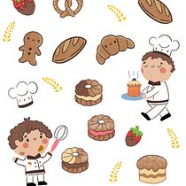 pastry chef sticker sheet Ein Projekt aus dem Bereich Traditionelle Illustration, Design von Figuren und Manga von grisfigueroaa - 03.06.2022