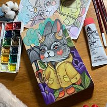 Acuarela sobre madera. Traditional illustration, Fine Arts, and Watercolor Painting project by Doona Espacio Neutral - 06.03.2022