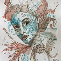Mein Kursprojekt: Experimentelle Porträts mit Tinte, Tee und Alkohol. Artes plásticas, Pintura, Desenho e Ilustração com tinta projeto de ramonaja - 03.06.2022