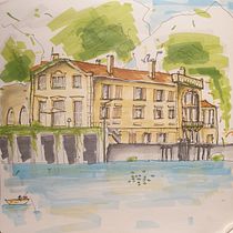Mon projet du cours : Esquisses d'architecture expressives aux feutres de couleur. Sketching, Drawing, Architectural Illustration, Sketchbook & Ink Illustration project by Jeremy Sintes - 06.01.2022