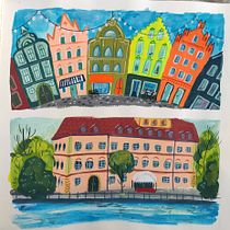 Mein Kursprojekt: Malerisches Skizzenbuch mit Gouache. Ilustração tradicional, Esboçado, Desenho, Ilustração arquitetônica, Sketchbook, e Pintura guache projeto de Tamara Skudies - 05.06.2022